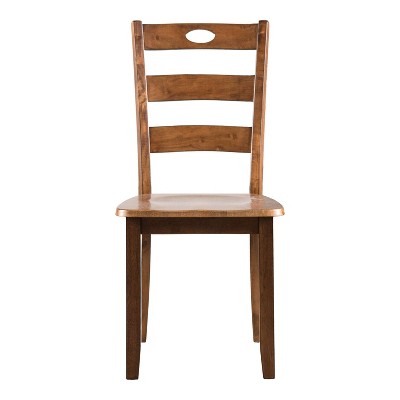 Walnut Solid Wood 5-Piece Dining Set with Slat Back Chairs