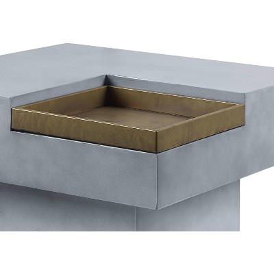 Kailano 32" Weathered Gray Fiber Cement Square Coffee Table