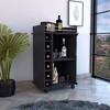 Vynxaria 37-Inch Bar Serving Carts, Black Wengue Finish, Two-Tier Cabinet with Wine Cubbies - 3 of 4