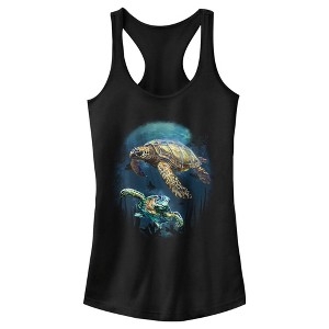 Juniors Womens Lost Gods Sea Turtles Circle Racerback Tank Top - 1 of 4