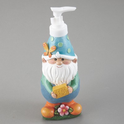 Lakeside Gnome Soap/Lotion Pump - Country Style Spring Bathroom Countertop Accessories