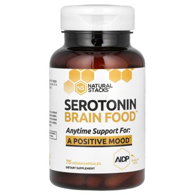Natural Stacks Serotonin Brain Food , 75 Vegan Capsules