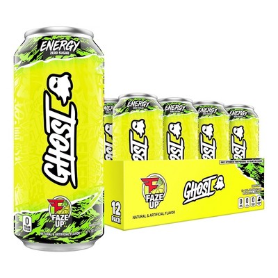 Ghost Energy Performance Energy Drink, Faze Clan Faze Up - 16 Fl Oz (Pack of 12)