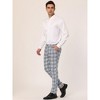 Lars Amadeus Men's Casual Slim Fit Flat Front Skinny Plaid Dress Pants - 4 of 4
