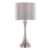 LumiSource: Lenuxe 25" Brushed Nickel Table Lamps with USB, Gray Linen Drum Shade (Set of 2) - 3 of 4