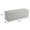 VECELO 46"/30"/15"/11.8" Folding Storage Ottoman Bench, Storage Chest, Linen Fabric Foot Rest Stool, Storage Footstools, Folding Storage Ottoman - 3 of 4