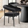 5-Piece Dining Set for 4 ,Wood 46" Round Dining Table with Upholstered Velvet Dining Chairs with Metal Legs for Dining Room-Tanpinhause - 3 of 4