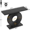 Syemin Console Tables Industrial Console Table Shelves, Rustic 3-Tier Sofa Table Behind Couch, Narrow Entryway Table, Black, 47.24"*11.81"*33.86" - 3 of 4