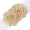 INSPIRE CHIC Women's Large Chiffon Rose Double-Flower Elastic Stretch Wide Corset Waist Belt 1 Pc - 2 of 4