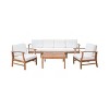 GDFStudio Abena Outdoor Acacia Wood 6 Seater Sofa and Club Chair Set with Cushions - 2 of 4