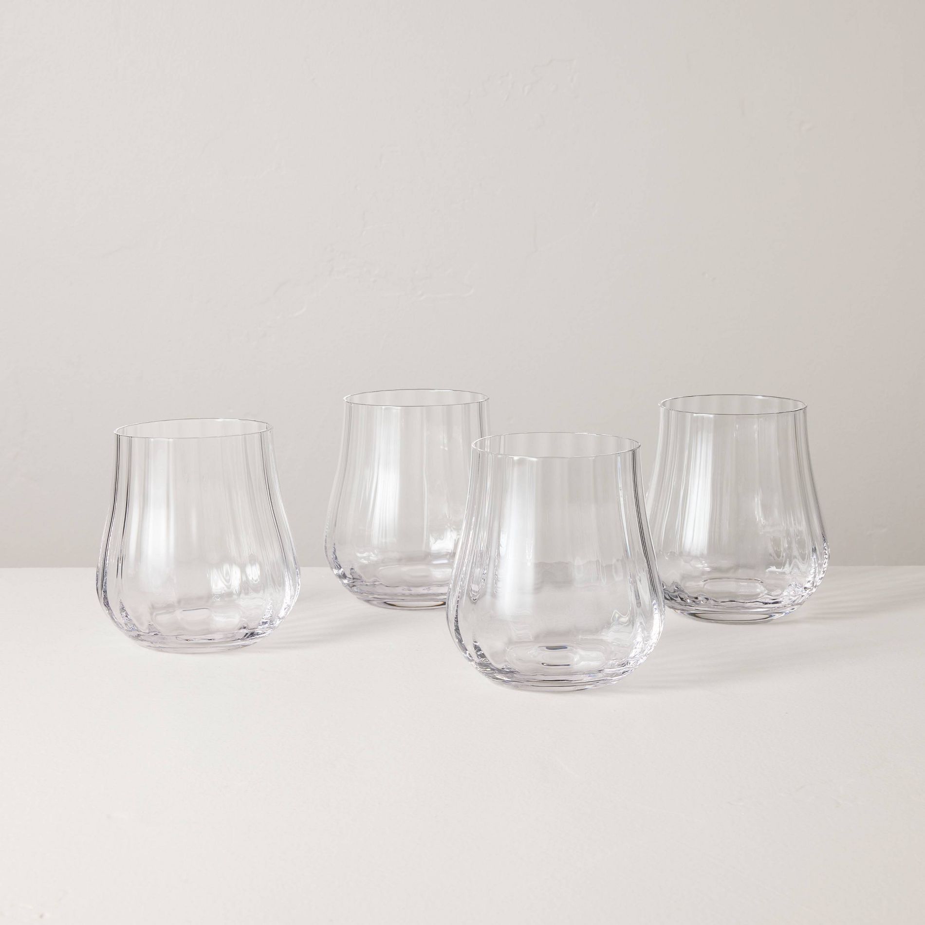 Set of 4 14oz Short Water Glasses Clear - Hearth & Hand™ with Magnolia
