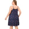 Agnes Orinda Women's Plus Size Adjustable Spaghetti Straps Ruffle Hem Nightgown - 4 of 4