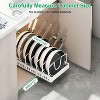 NewHome"Pull-Out Pots and Pans Organizer with 8 Adjustable Dividers, Rustproof Carbon Steel, Sliding Rack"Black&White - 3 of 4