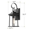 Outdoor Wall Lantern Sconce Black Finsh With Clear Glass - 4 of 4