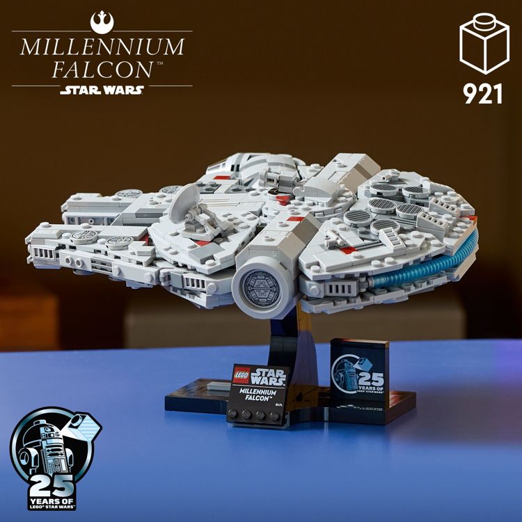 LEGO Star Wars Millennium Falcon 25th Anniversary Buildable Starship Model 75375, 2 of 6
