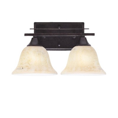 Toltec Lighting Uptowne 2 - Light Vanity in  Dark Granite with 7" Italian Marble Shade