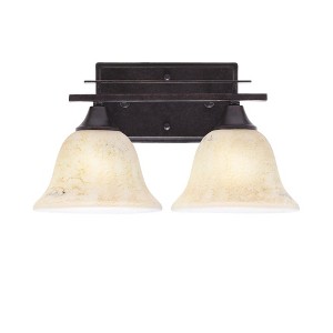 Toltec Lighting Uptowne 2 - Light Vanity in  Dark Granite with 7" Italian Marble Shade - 1 of 1