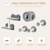 Gulches Transform Your Wall into a Feline Paradise: 5 - Piece Cat Wall Shelves Set with Condo, Cushion & More in Gray - 4 of 4