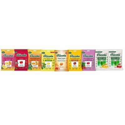  Ricola Cough Suppressant and Throat Drops Variety-Pack,  3-Flavors: Original, Cherry Honey, Honey Lemon with Echinacea : Health &  Household