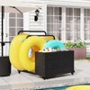 VisioGear Pool Accessories, Poolside Float Storage with Wheels, Pool Cart with Side Shelves for Patios, Gardens, Black, 39.4"*31.5"*37.6" - 4 of 4