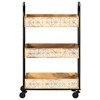 vidaXL 3-Tier Kitchen Trolley 18.1 in.x11.8 in.x29.9 in. Solid Mango Wood - 2 of 4