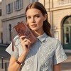 BEAFUP Womens Wallet - RFID Embossed Vegan Leather Multi Card Slots Wallets,Large Capacity Wristlet Travel Purse for Women,Dark Brown - 4 of 4