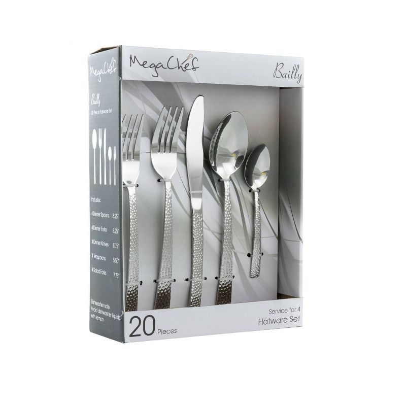 20pc Stainless Steel Baily Silverware Set Silver - MegaChef, 5 of 7