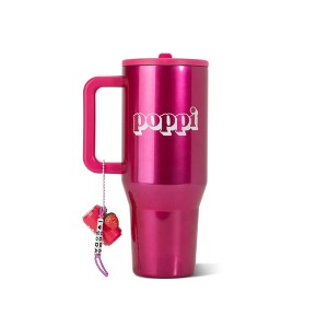 トラベリングウォッシュカップ スモーキーピンク HydroJug x Poppi 40 fl oz Stainless Steel Straw Tumbler Pink