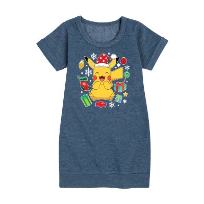 - Pokémon - Pika Presents Graphic Short Sleeve Fleece Dress