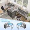 L Shaped Desk with Power Outlets & LED Lights, Computer Desk with Drawers & Shelves - 4 of 4