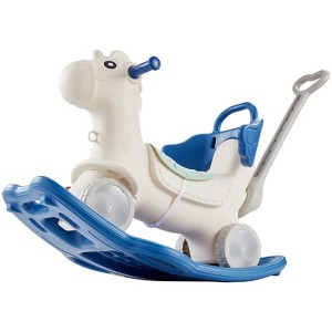 VEVOR 4 in 1 Rocking Horse for Toddlers 1-3 Years, Baby Rocking Horse with Detachable Balance Board, Push Handle and 4 Smooth Wheels - 1 of 4