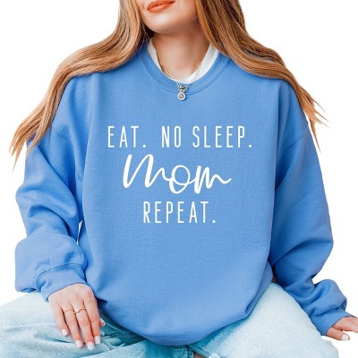 Simply Sage Market Eat. No Sleep. Mom Repeat. Sweatshirt - L - Carolina