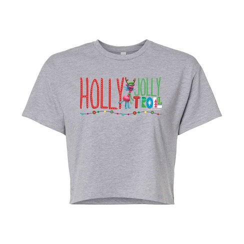 Women's - Trolls - Holly Jolly Troll Cooper Cropped Graphic T-Shirt - image 1 of 4