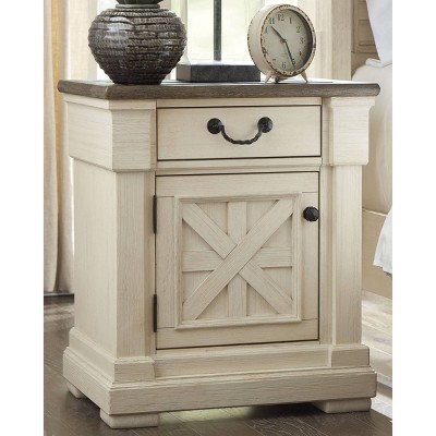 Farmhouse Fresh Two-Tone 1 Drawer Nightstand with USB Ports