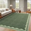 Washable Modern Bordered Rug Non Slip Low Pile Rug Soft Contemporary Throw Floor Cover Foldable Indoor Carpet for Living Room Bedroom Nursery - 3 of 4