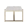 Faux Marble Top Coffee Table with Champagne Finish Metal Frame for Living Room or Office - 2 of 4