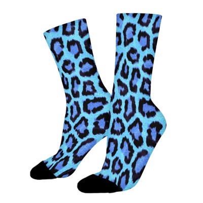 Animal Leopard Women Printed Crew Socks Funny Funky Socks Soft Polyester Novelty Gifts for Artists Men