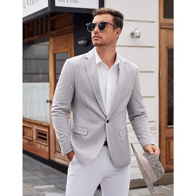 COOFANDY Men's Tweed Herringbone Blazer One Button Casual Sports Coats Slim Fit Suit Jackets Formal Dress Blazers Black M — фото 2