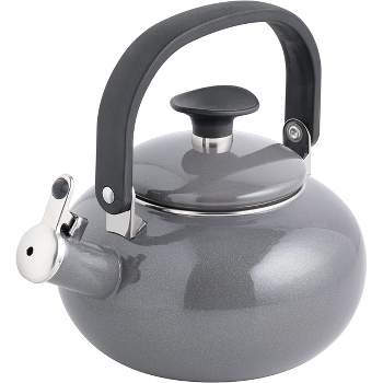 Caraway Home Graphite Stovetop Whistling Tea Kettle with Gold
