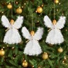 Collections Etc Glittery Angel Christmas Ornaments - Set of 3 - 2 of 2