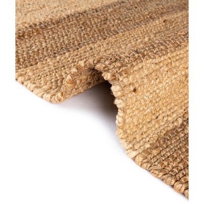 Handmade Natural Ivory and Brown Braided Jute 9x12 Area Rug