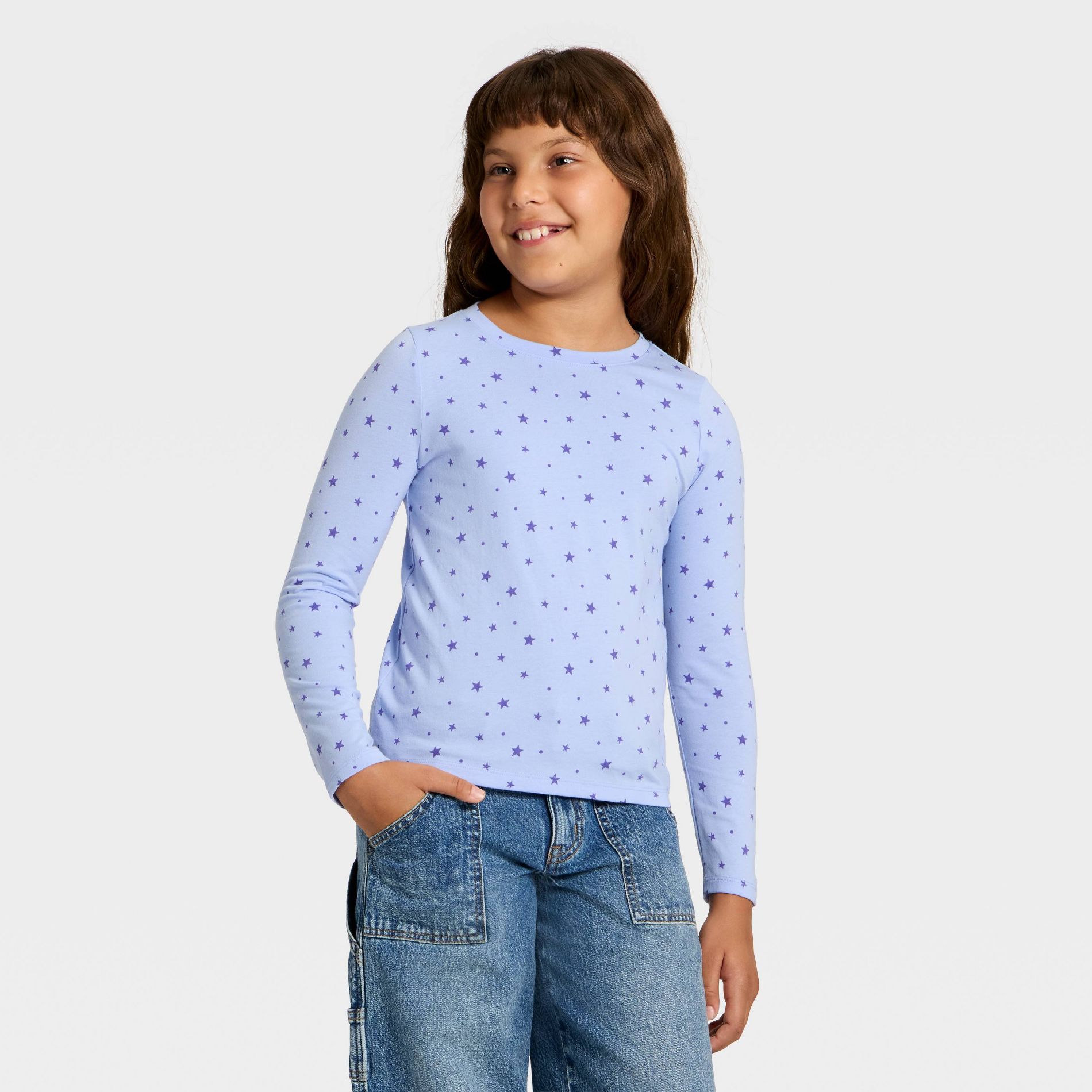 Girls' Long Sleeve Printed Classic Fit T-Shirt - Cat & Jack™