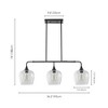 Rennnsan Carvia 36" W 3 -Light Glass Dimmable Modern Linear Kitchen Island Pendant in Black & Brass - 3 of 3
