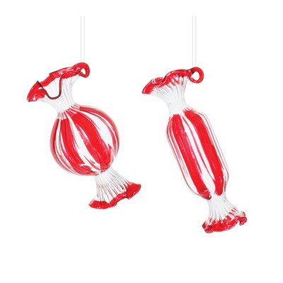 Melrose Glass Peppermint Ornament (Set of 12)