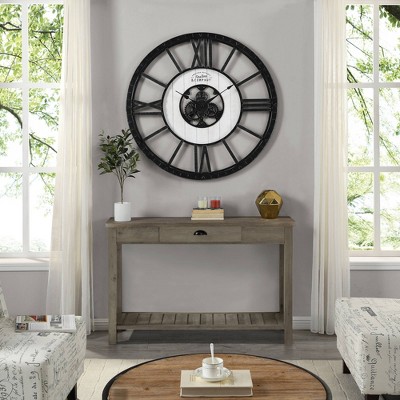 Lowell Large Shiplap Farmhouse Clock - FirsTime