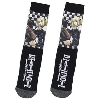 Death Note Socks Anime Manga Men's Misa Amane Mid-Calf Athletic Crew Socks Black