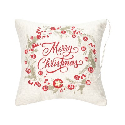 C&F Home Merry Christmas Wreath 13.5' x 13.5" Throw Pillow