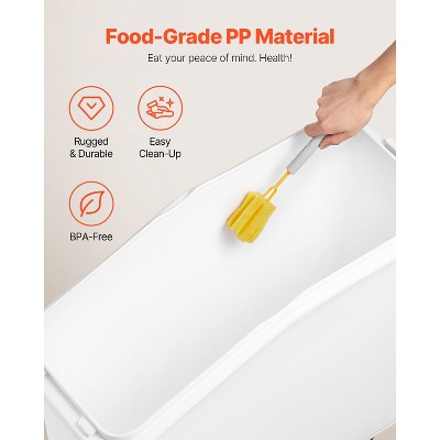 VEVOR Rice Storage Container, 21Gallon/80L Capacity Large Dog Food Dispenser Bin, Kitchen Ingredient Grain Cereal Flour Bin, 1 Pack, White — фото 6