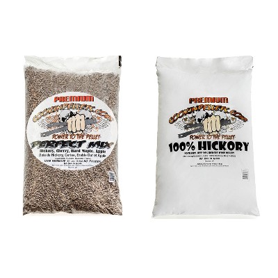 CookinPellets Perfect Mix Hickory, Cherry, Hard Maple, Apple Wood Pellets Bundle with Premium Hickory Grill Smoker Smoking Wood Pellets, 40 Lb Bags