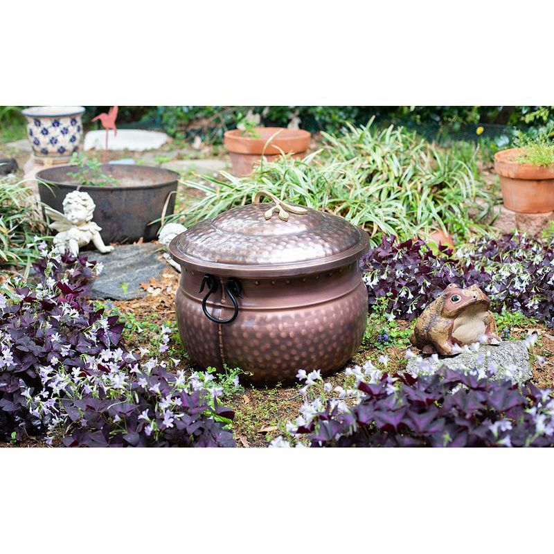 BirdRock Home Garden Water Hose Pot with Lid, 4 of 7